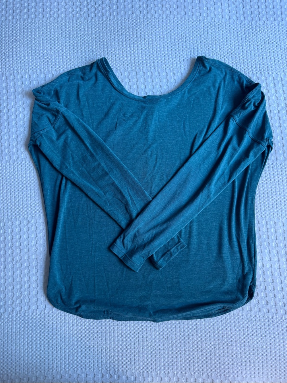 Prana Teal Long-Sleeve Scoop Neck Top
